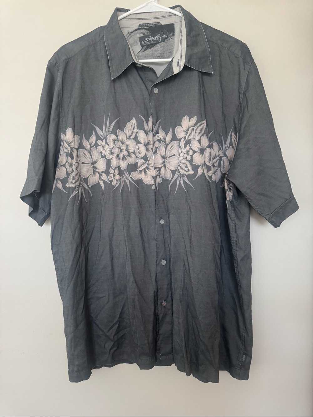 Vintage 90s Billabong Gray Australia Surfboards Tropical Beach Shirt XL